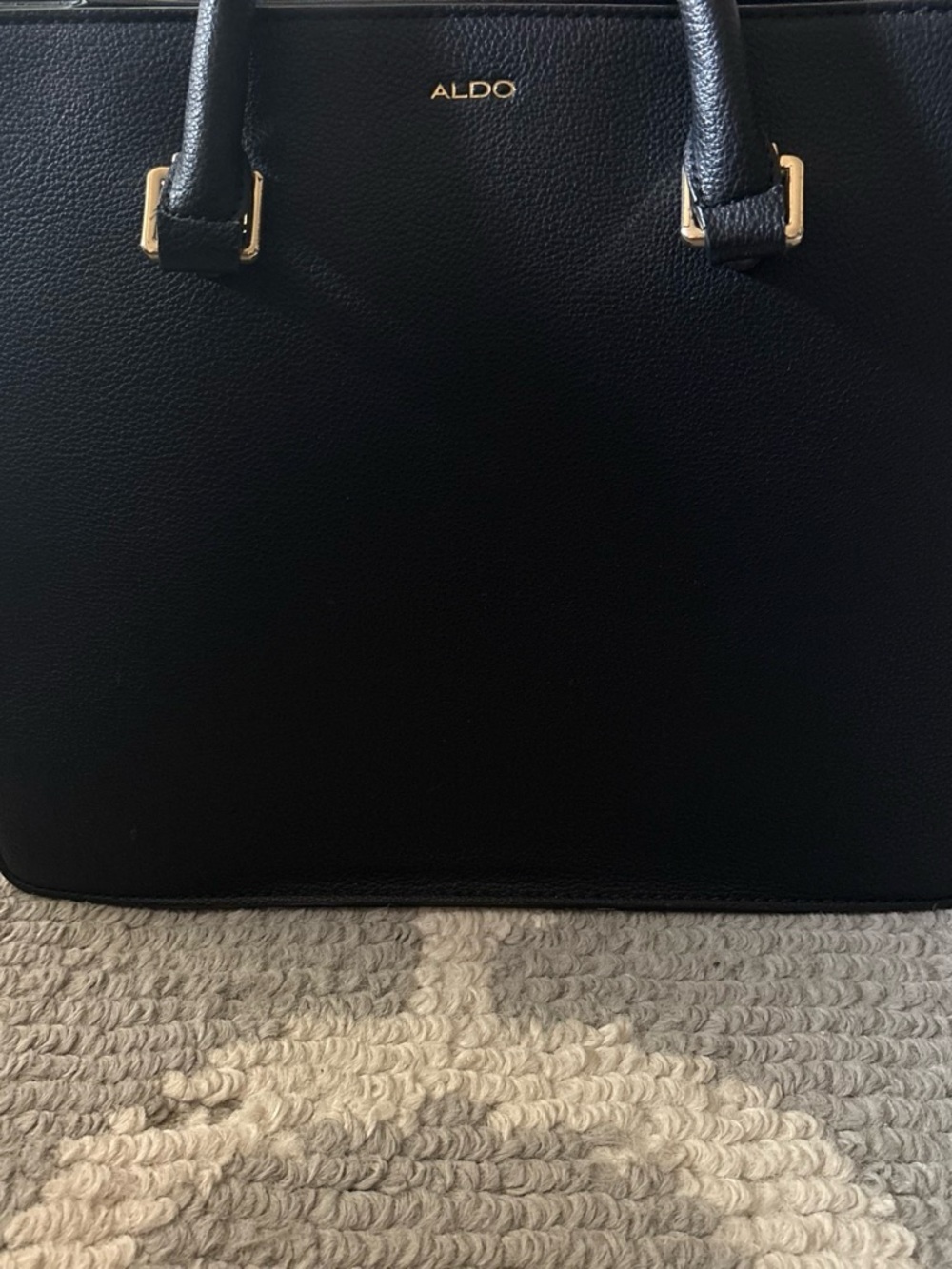 Aldo Black Tote with Gold Hardware